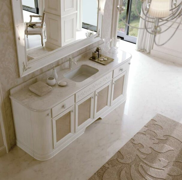 Elegant bathroom vanity area