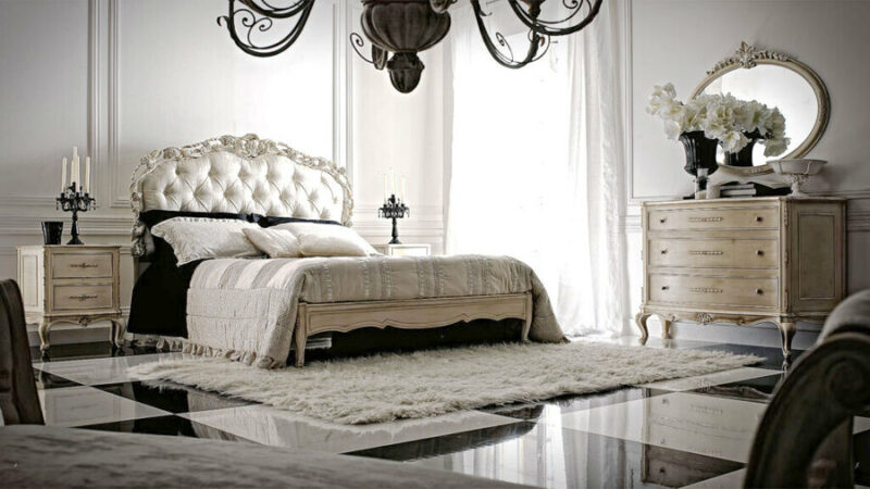 Elegant bedroom with luxurious decor