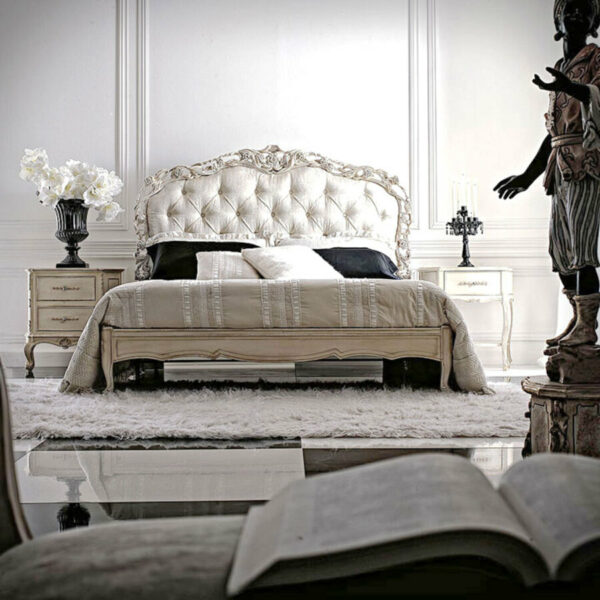 Elegant bedroom with ornate bed