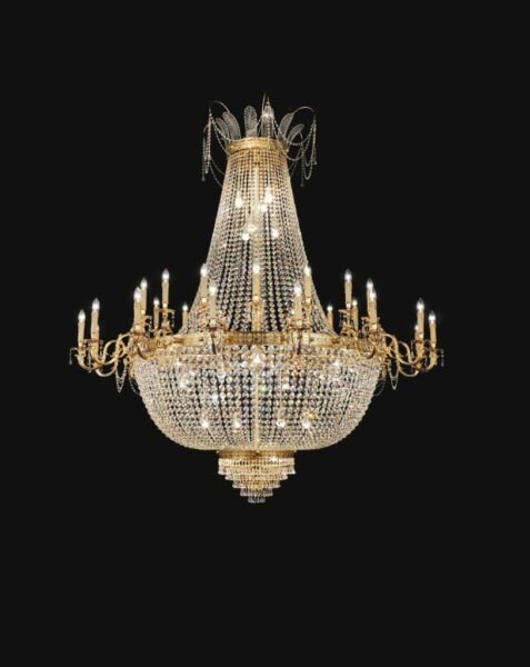 Elegant crystal chandelier with candles