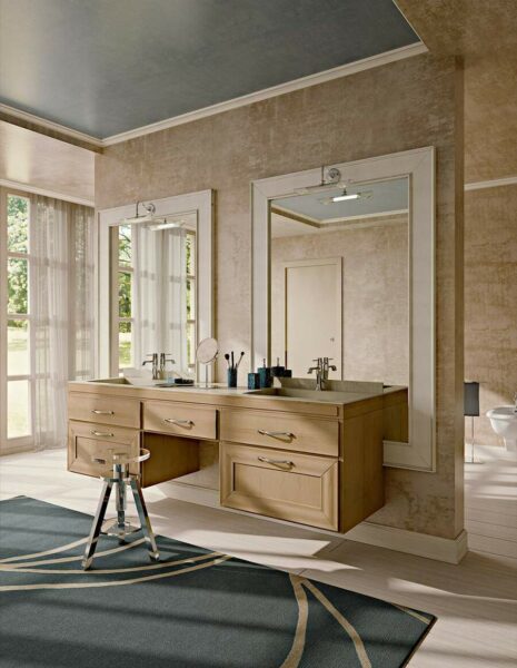 Modern bathroom with double vanity