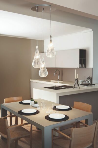 Modern kitchen and dining area