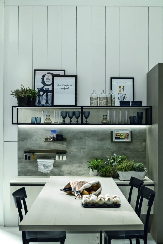 Modern kitchen with decor items