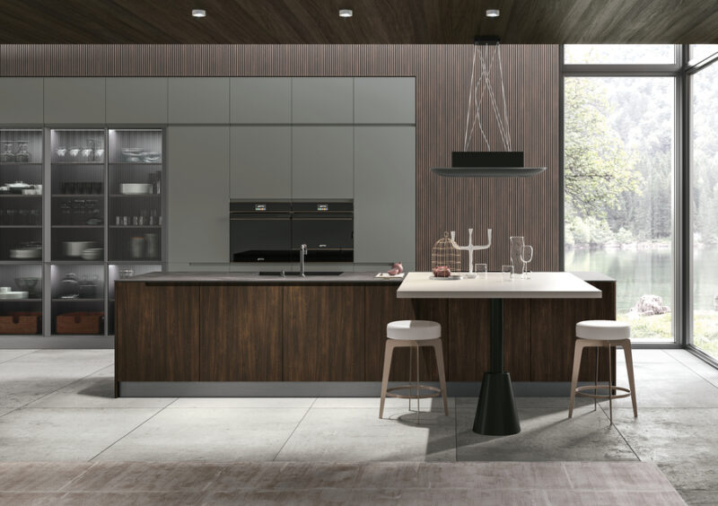 Modern kitchen with island counter