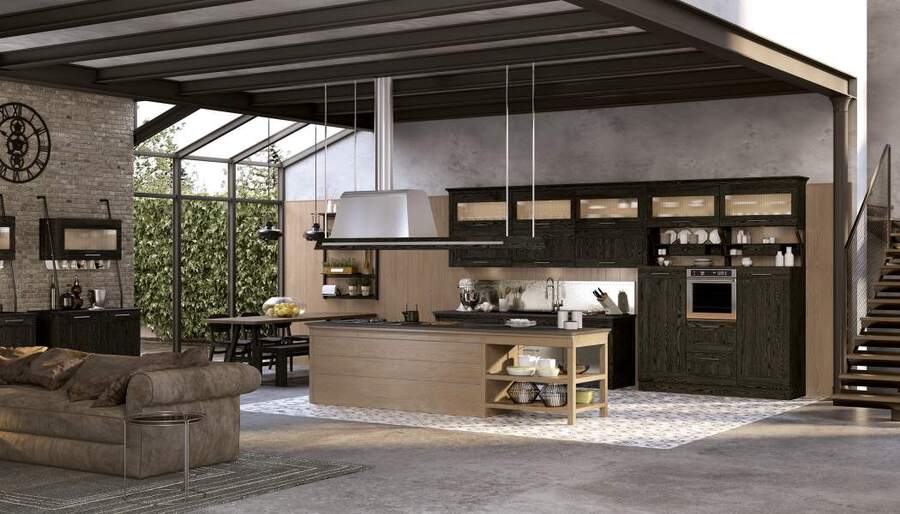 Modern open concept kitchen design