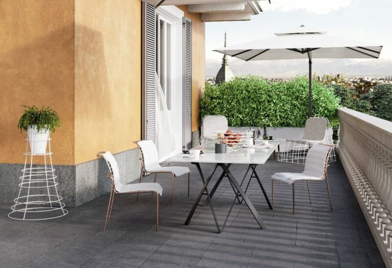 Outdoor patio with dining set