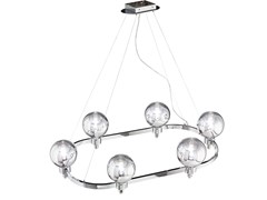 Oval chandelier with six bulbs