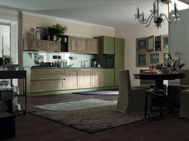 Rustic kitchen and dining area