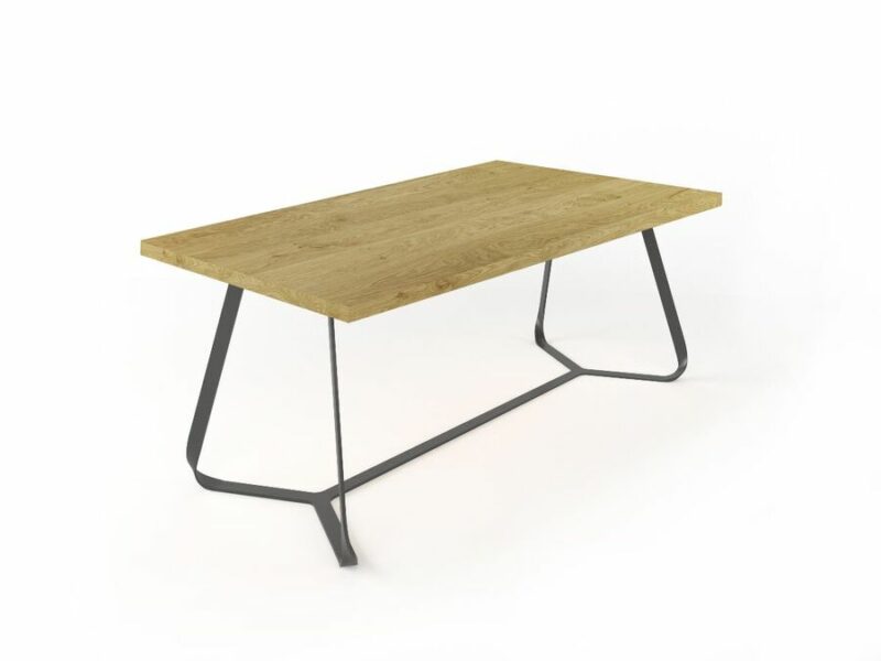 Wooden table with metal legs