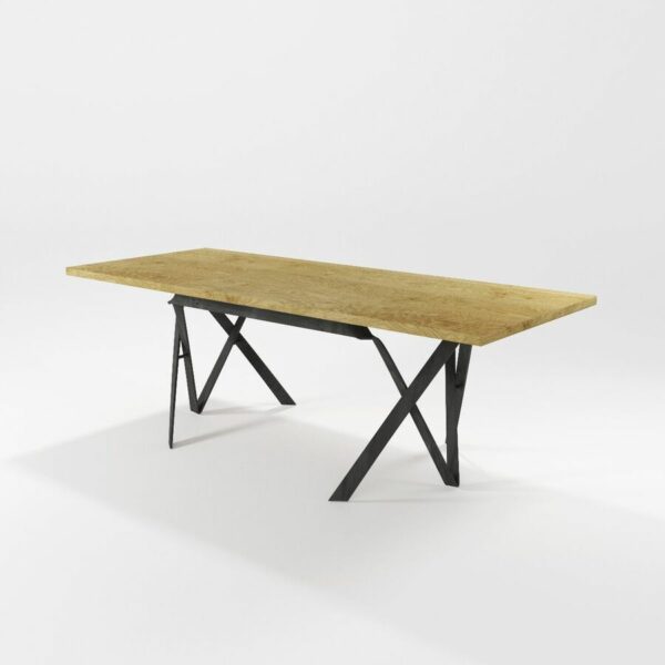 Wooden table with metal legsss