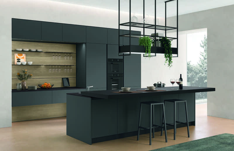 Modern kitchen with island counter