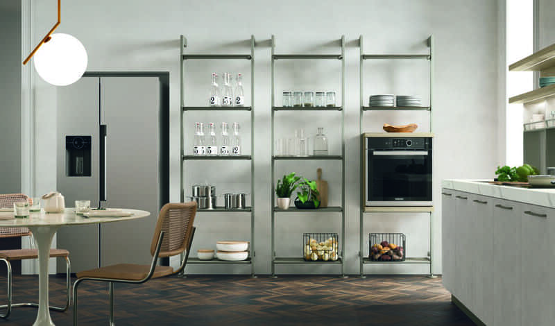 Modern kitchen with open shelving