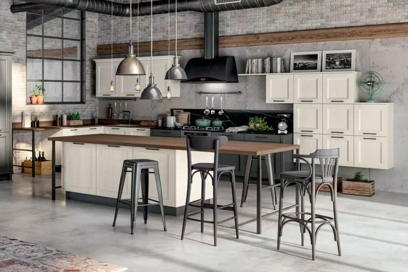 Modern industrial style kitchen design