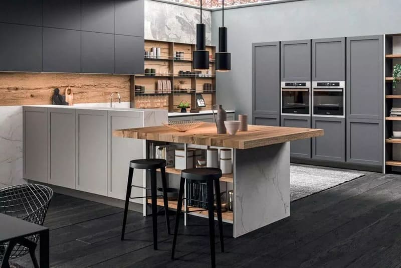 Modern kitchen with island counter