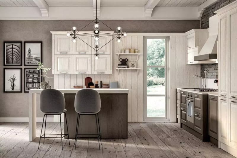 Modern kitchen with island seating