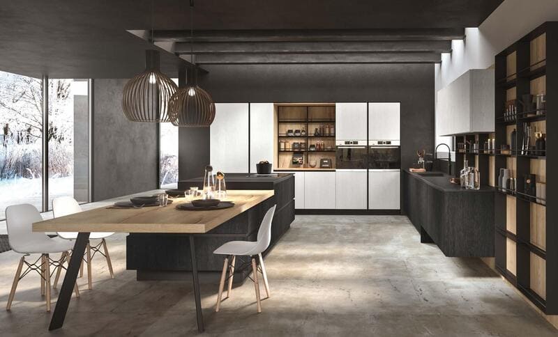 Modern kitchen with wooden accents (2)