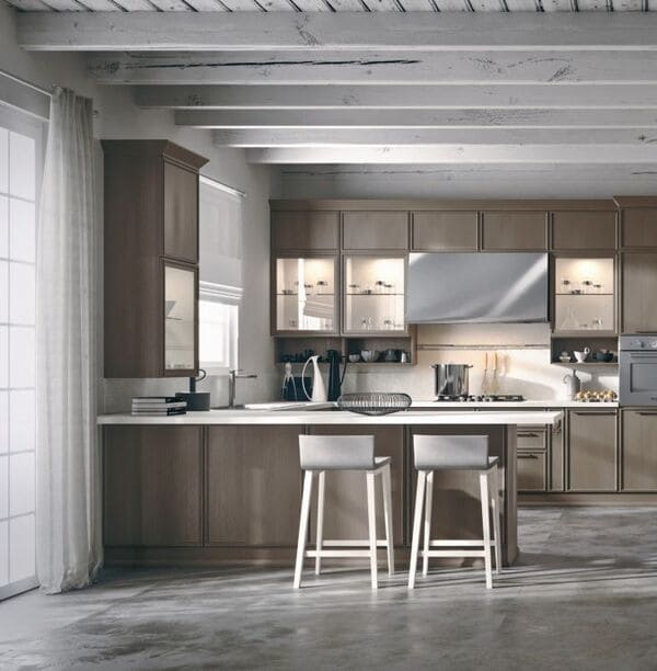 cucina home Etica con sgabelli